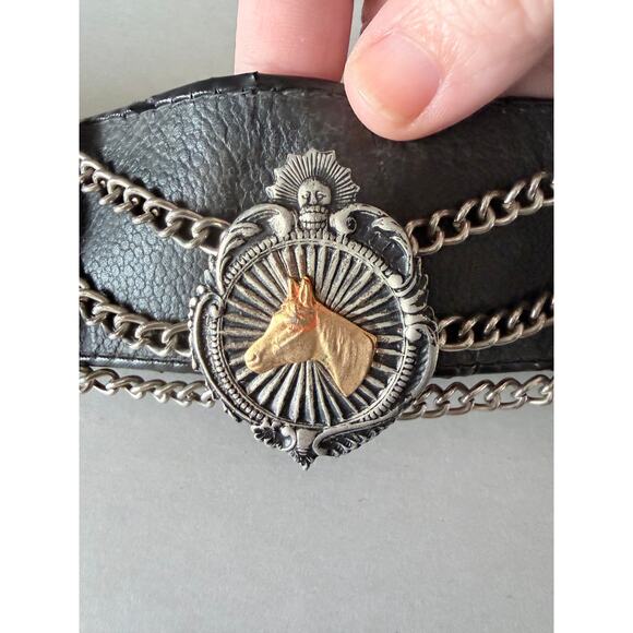 Vintage Argentina coin leather belt equestrian unique boho South latin America main image 8